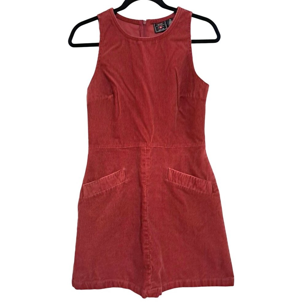 Y2K American Eagle Red Corduroy Sleeveless Dress Size 6 Vintage